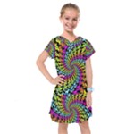 3d Grateful Dead 90 s Neon Dancing Bears Kids  Drop Waist Dress