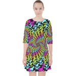 3d Grateful Dead 90 s Neon Dancing Bears Quarter Sleeve Pocket Dress