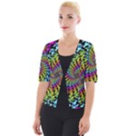 3d Grateful Dead 90 s Neon Dancing Bears Cropped Button Cardigan