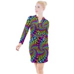 3d Grateful Dead 90 s Neon Dancing Bears Button Long Sleeve Dress