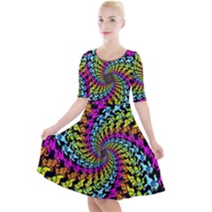 Quarter Sleeve A-Line Dress 