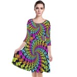 3d Grateful Dead 90 s Neon Dancing Bears Quarter Sleeve Waist Band Dress