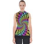 3d Grateful Dead 90 s Neon Dancing Bears Mock Neck Shell Top