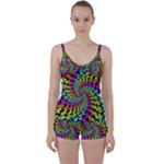 3d Grateful Dead 90 s Neon Dancing Bears Tie Front Two Piece Tankini