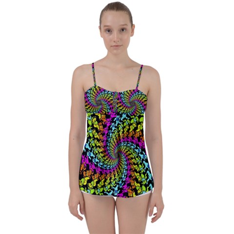 3d Grateful Dead 90 s Neon Dancing Bears Babydoll Tankini Top from ArtsNow.com