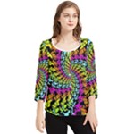 3d Grateful Dead 90 s Neon Dancing Bears Chiffon Quarter Sleeve Blouse