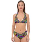 3d Grateful Dead 90 s Neon Dancing Bears Double Strap Halter Bikini Set