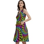 3d Grateful Dead 90 s Neon Dancing Bears Sleeveless V-Neck Skater Dress with Pockets