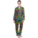 3d Grateful Dead 90 s Neon Dancing Bears Women s Long Sleeve Satin Pajamas Set	