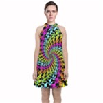 3d Grateful Dead 90 s Neon Dancing Bears Velvet Halter Neckline Dress 