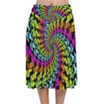 3d Grateful Dead 90 s Neon Dancing Bears Velvet Flared Midi Skirt