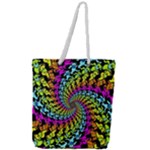 3d Grateful Dead 90 s Neon Dancing Bears Full Print Rope Handle Tote (Large)