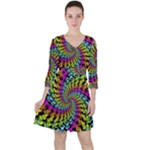 3d Grateful Dead 90 s Neon Dancing Bears Quarter Sleeve Ruffle Waist Dress