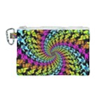 3d Grateful Dead 90 s Neon Dancing Bears Canvas Cosmetic Bag (Medium)