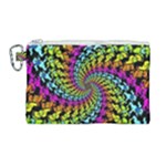 3d Grateful Dead 90 s Neon Dancing Bears Canvas Cosmetic Bag (Large)