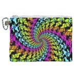 3d Grateful Dead 90 s Neon Dancing Bears Canvas Cosmetic Bag (XL)