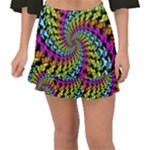 3d Grateful Dead 90 s Neon Dancing Bears Fishtail Mini Chiffon Skirt