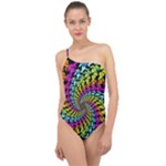 3d Grateful Dead 90 s Neon Dancing Bears Classic One Shoulder Swimsuit