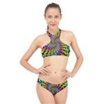 3d Grateful Dead 90 s Neon Dancing Bears High Neck Bikini Set