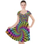 3d Grateful Dead 90 s Neon Dancing Bears Cap Sleeve Midi Dress