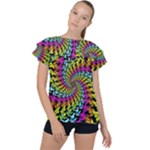 3d Grateful Dead 90 s Neon Dancing Bears Ruffle Collar Chiffon Blouse