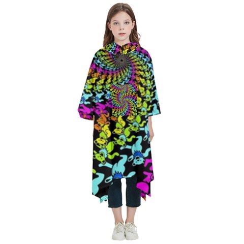 3d Grateful Dead 90 s Neon Dancing Bears Kids  Hooded Rain Ponchos from ArtsNow.com