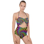 3d Grateful Dead 90 s Neon Dancing Bears Scallop Top Cut Out Swimsuit