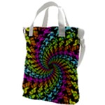 3d Grateful Dead 90 s Neon Dancing Bears Canvas Messenger Bag