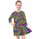 3d Grateful Dead 90 s Neon Dancing Bears Kids  Quarter Sleeve Shirt Dress