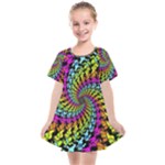 3d Grateful Dead 90 s Neon Dancing Bears Kids  Smock Dress