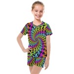 3d Grateful Dead 90 s Neon Dancing Bears Kids  Mesh T-Shirt and Shorts Set