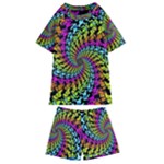 3d Grateful Dead 90 s Neon Dancing Bears Kids  Swim T-Shirt and Shorts Set