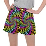 3d Grateful Dead 90 s Neon Dancing Bears Women s Ripstop Shorts