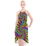 3d Grateful Dead 90 s Neon Dancing Bears High-Low Halter Chiffon Dress 