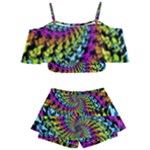 3d Grateful Dead 90 s Neon Dancing Bears Kids  Off Shoulder Skirt Bikini