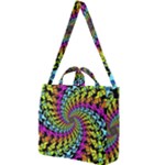 3d Grateful Dead 90 s Neon Dancing Bears Square Shoulder Tote Bag