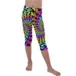 3d Grateful Dead 90 s Neon Dancing Bears Kids  Lightweight Velour Capri Leggings 