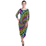 3d Grateful Dead 90 s Neon Dancing Bears Quarter Sleeve Midi Velour Bodycon Dress