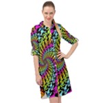 3d Grateful Dead 90 s Neon Dancing Bears Long Sleeve Mini Shirt Dress