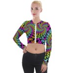 3d Grateful Dead 90 s Neon Dancing Bears Long Sleeve Cropped Velvet Jacket