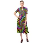 3d Grateful Dead 90 s Neon Dancing Bears Keyhole Neckline Chiffon Dress