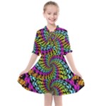 3d Grateful Dead 90 s Neon Dancing Bears Kids  All Frills Chiffon Dress