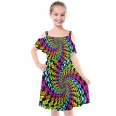 Kids  Cut Out Shoulders Chiffon Dress 