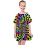 3d Grateful Dead 90 s Neon Dancing Bears Kids  One Piece Chiffon Dress