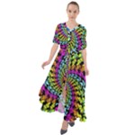 3d Grateful Dead 90 s Neon Dancing Bears Waist Tie Boho Maxi Dress