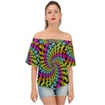 3d Grateful Dead 90 s Neon Dancing Bears Off Shoulder Short Sleeve Top