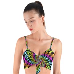 Woven Tie Front Bralet 