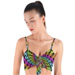 3d Grateful Dead 90 s Neon Dancing Bears Woven Tie Front Bralet