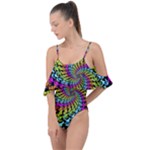 3d Grateful Dead 90 s Neon Dancing Bears Drape Piece Swimsuit