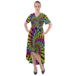 3d Grateful Dead 90 s Neon Dancing Bears Front Wrap High Low Dress